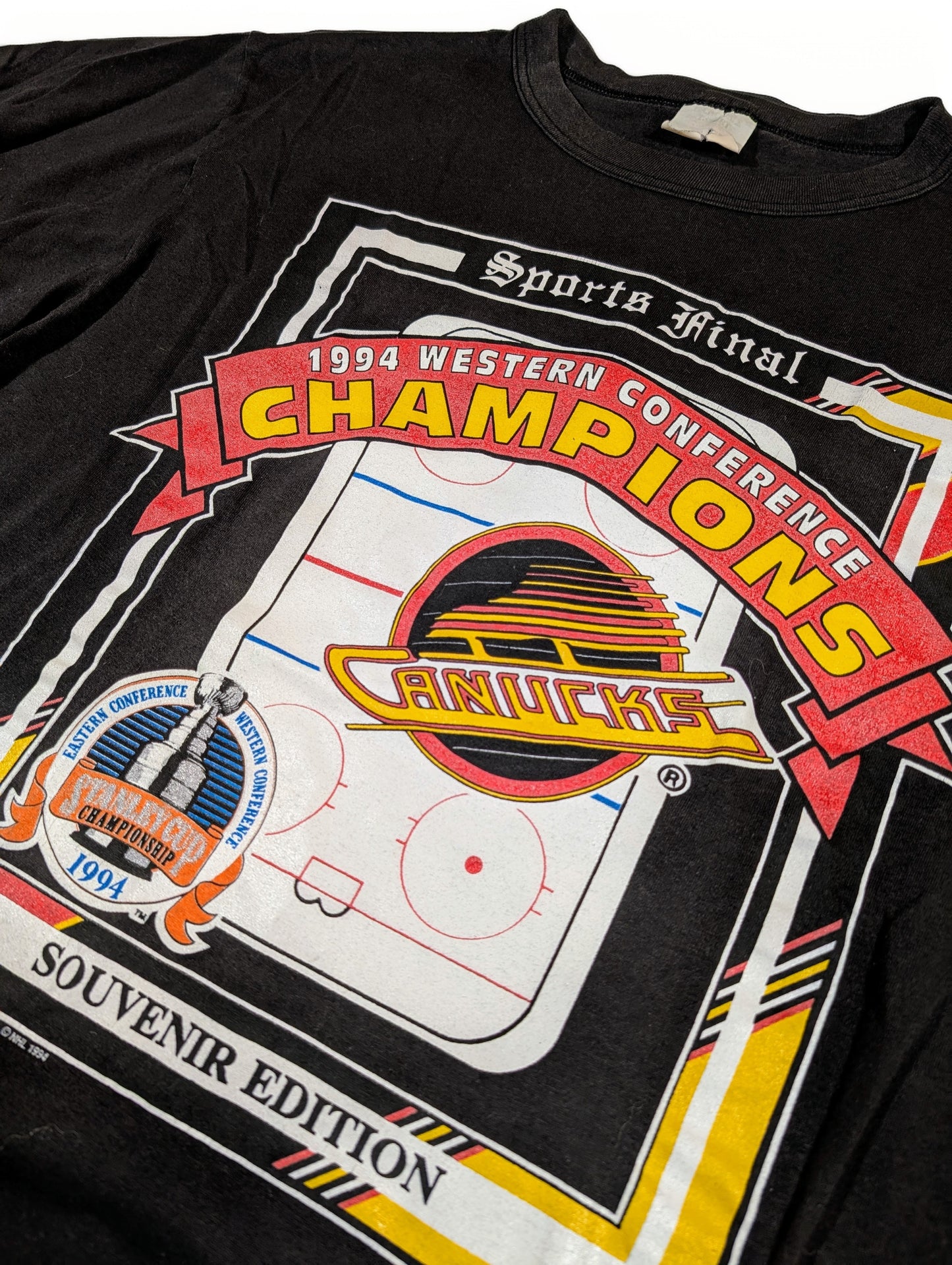 Vintage 1994 Canucks western conference champs t shirt