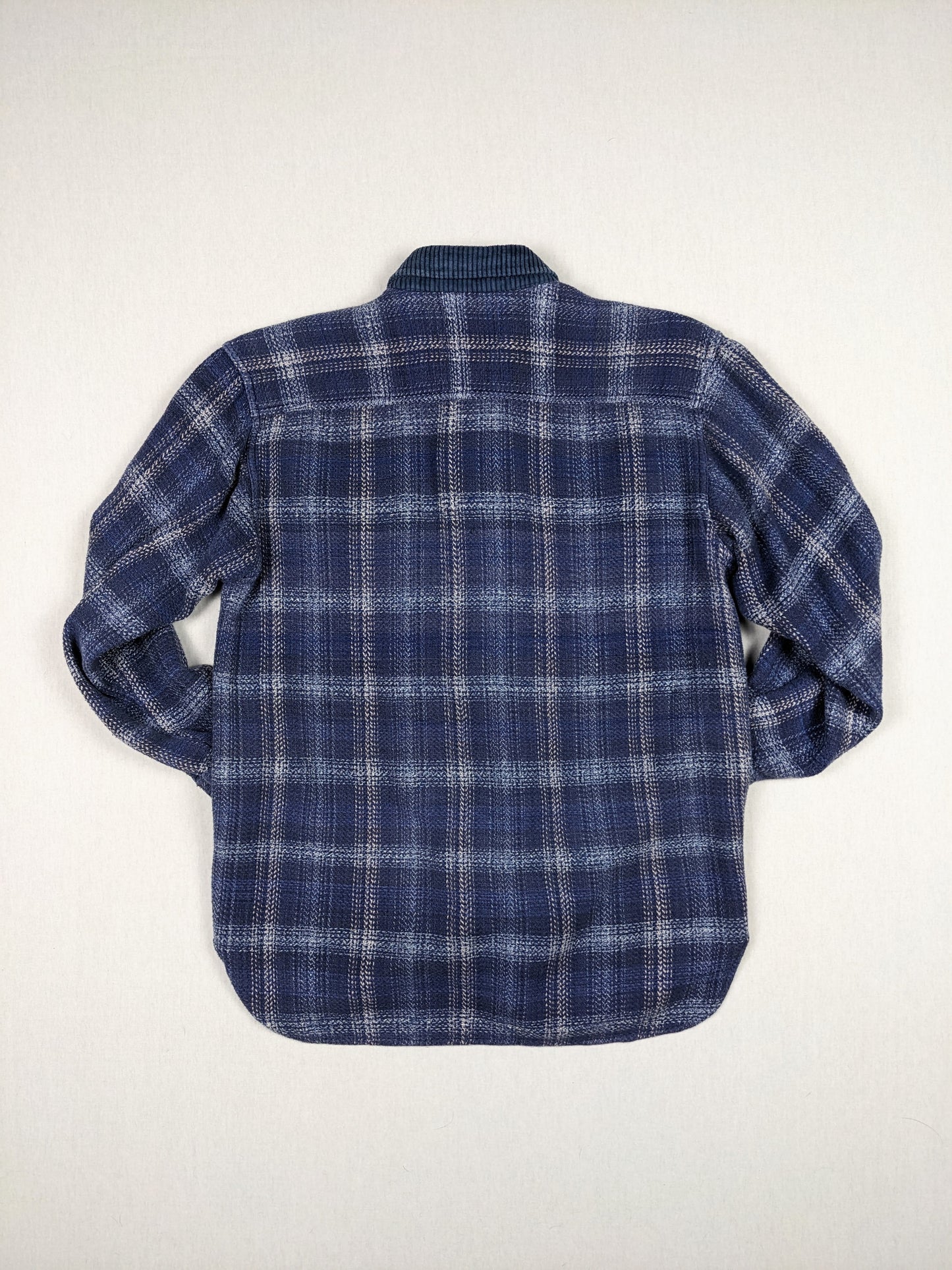 Vintage knit plaid button up shirt