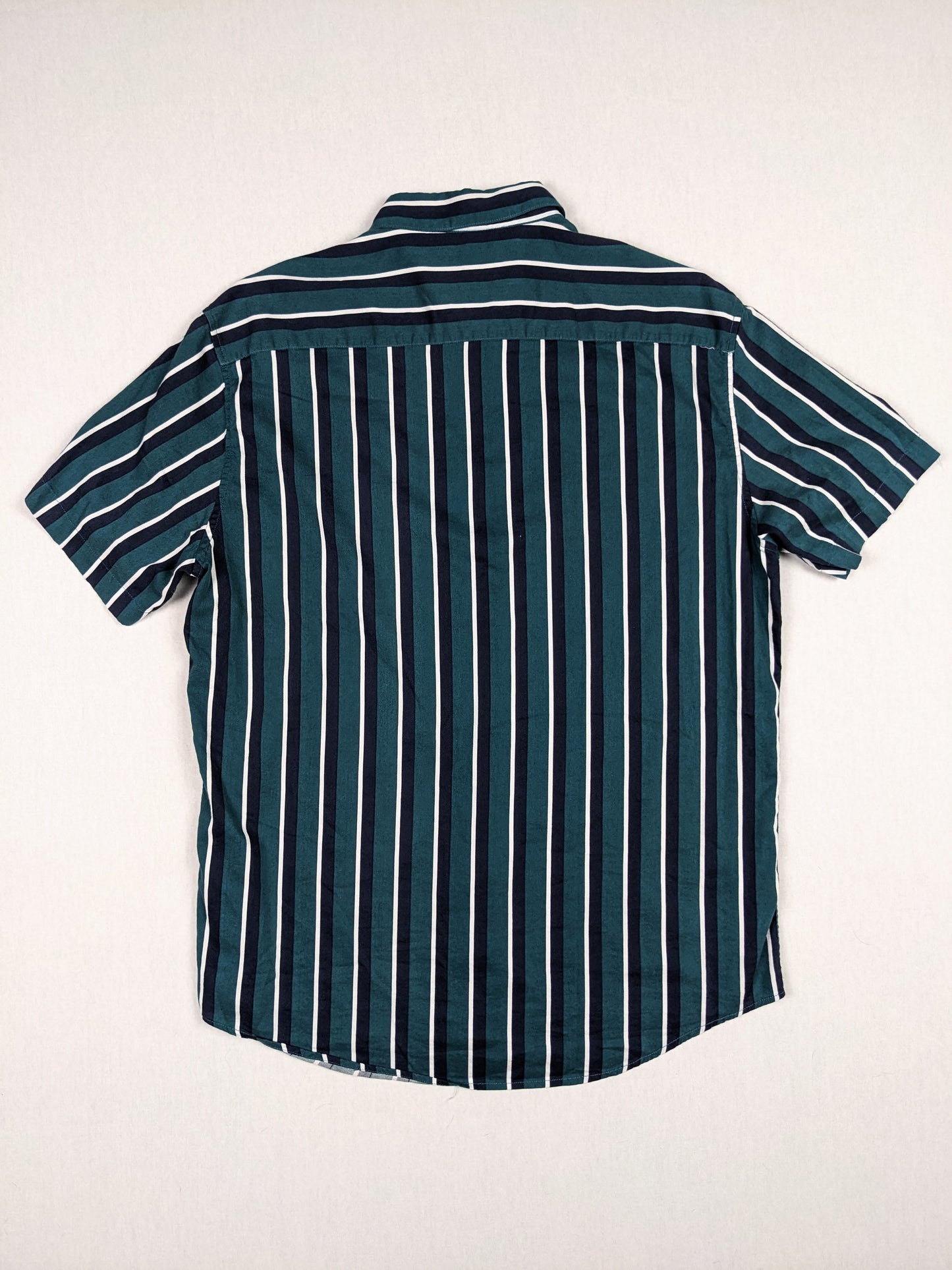 Striped short sleeve button up shirt