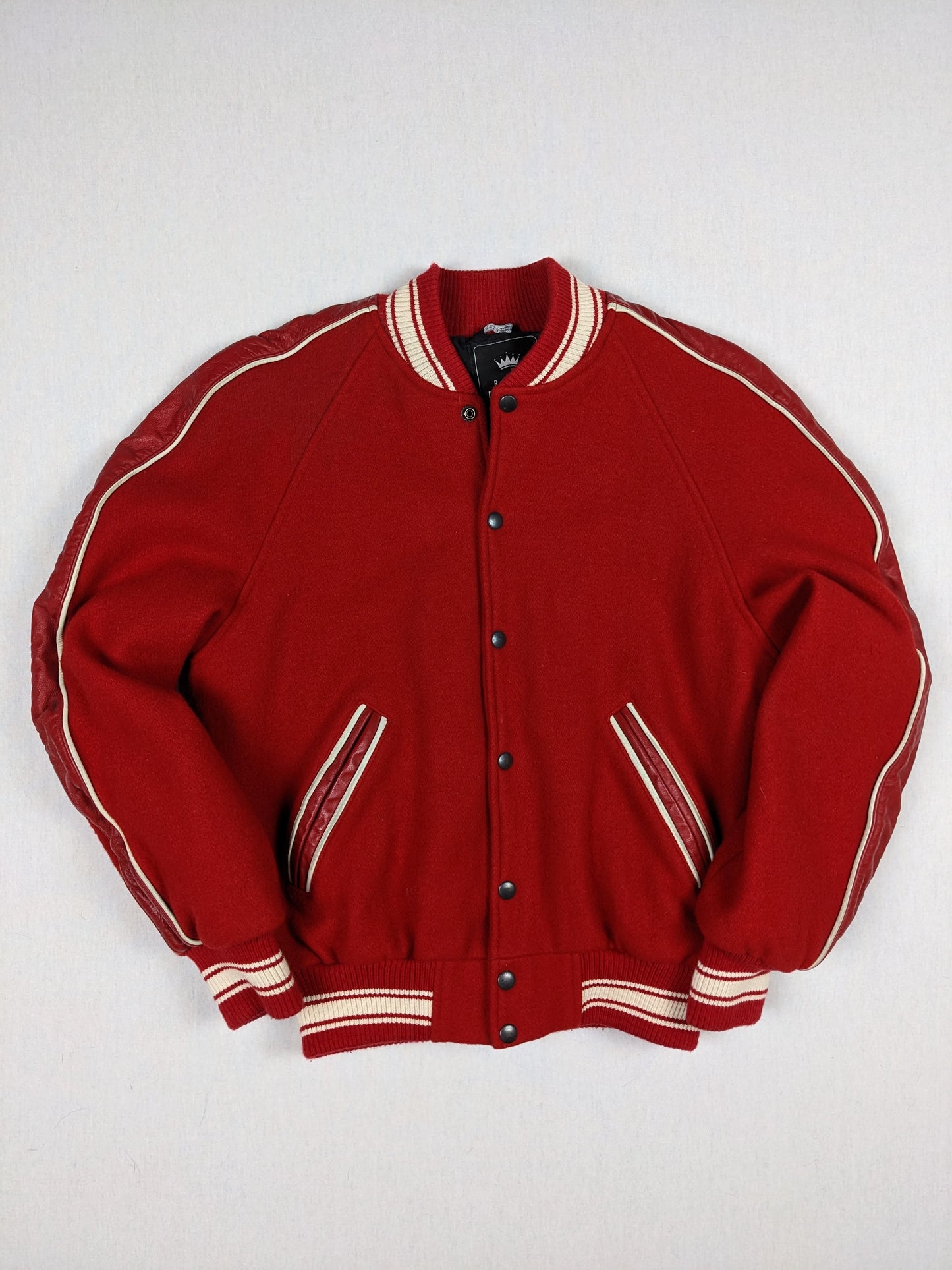 Wool and leather bomber jacket