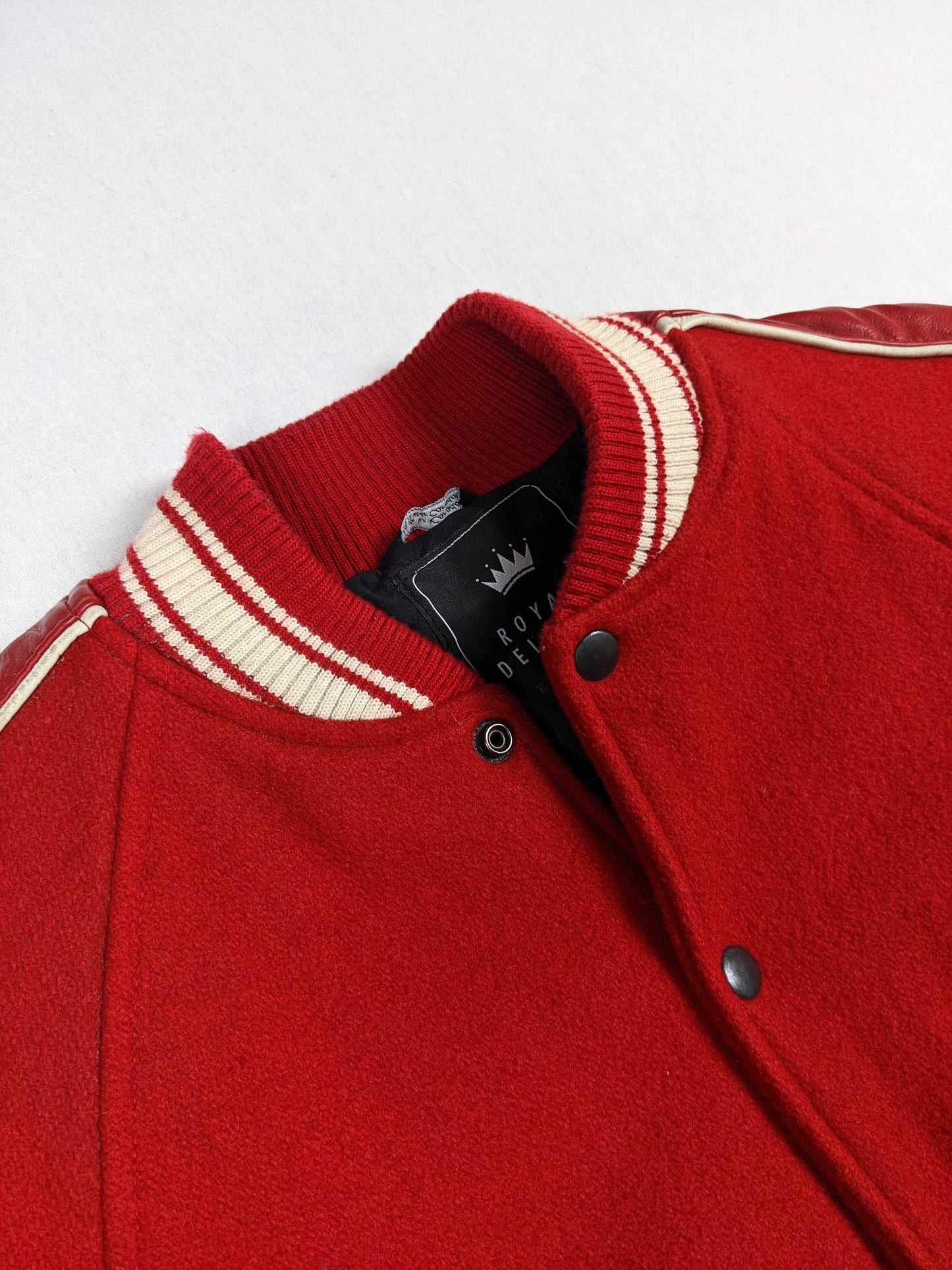 Wool and leather bomber jacket