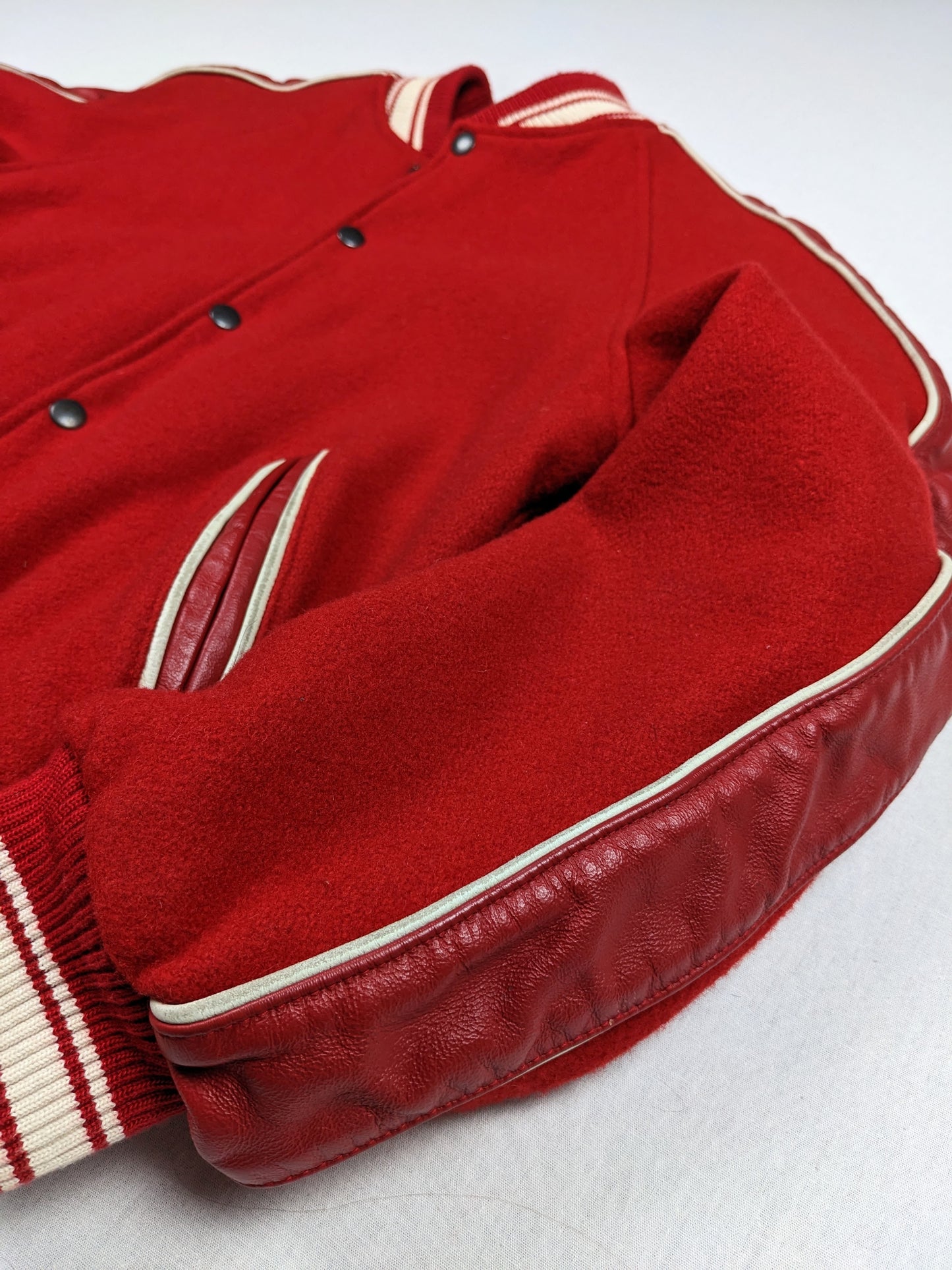 Wool and leather bomber jacket