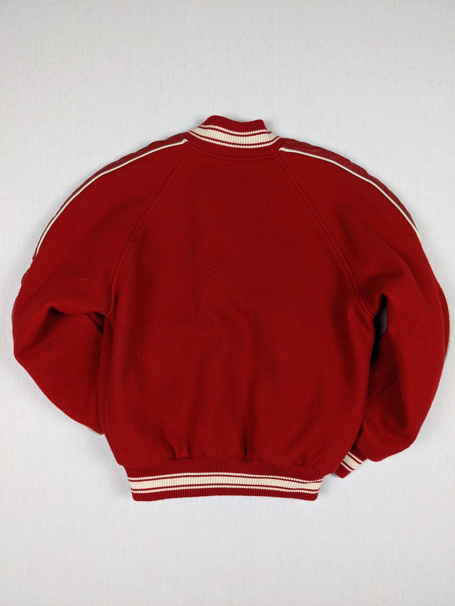 Wool and leather bomber jacket