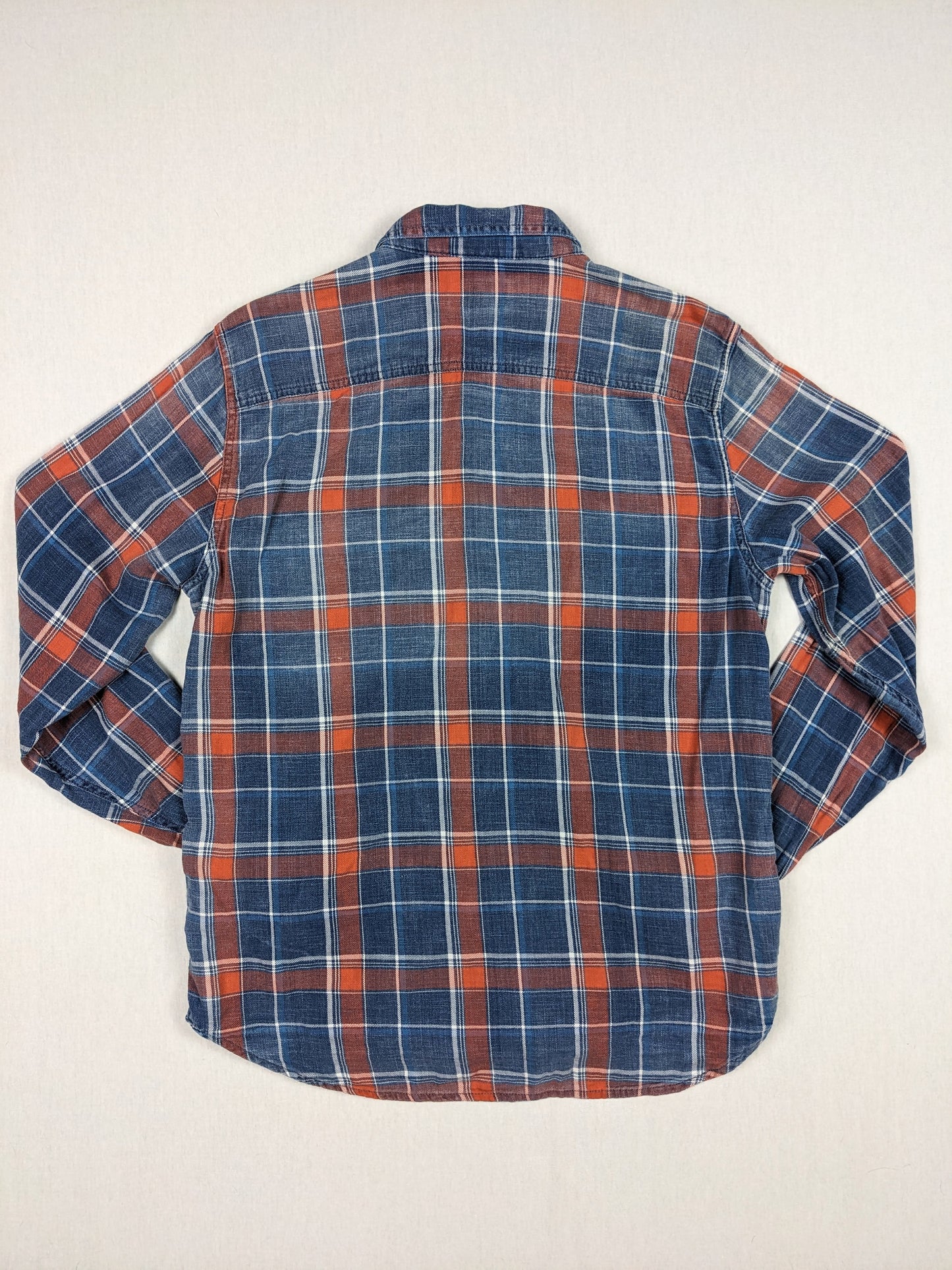 Plaid denim button up shirt