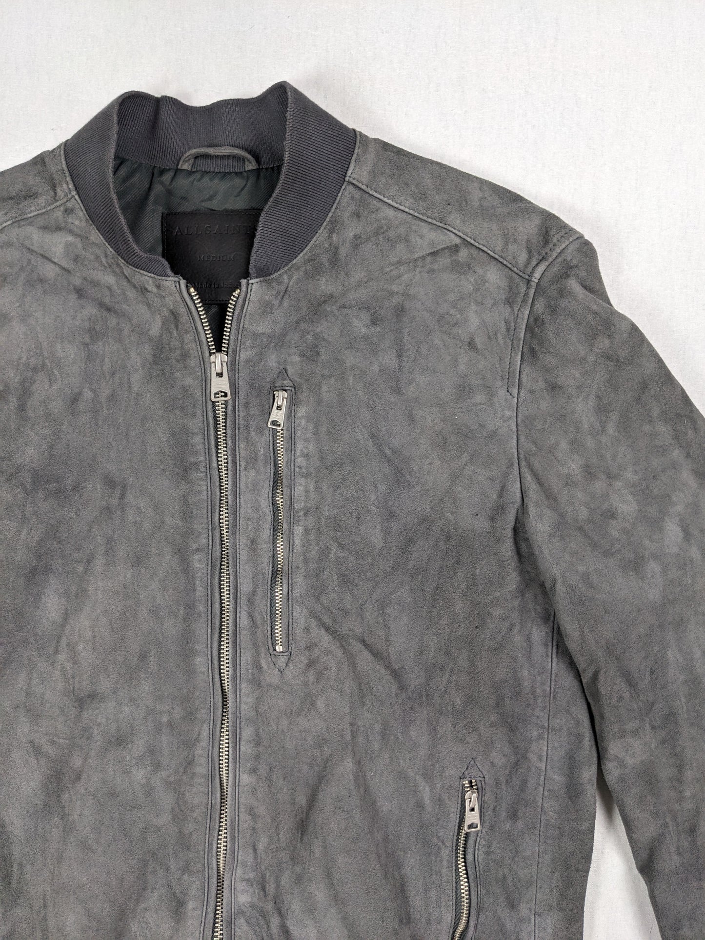 Suede bomber jacket