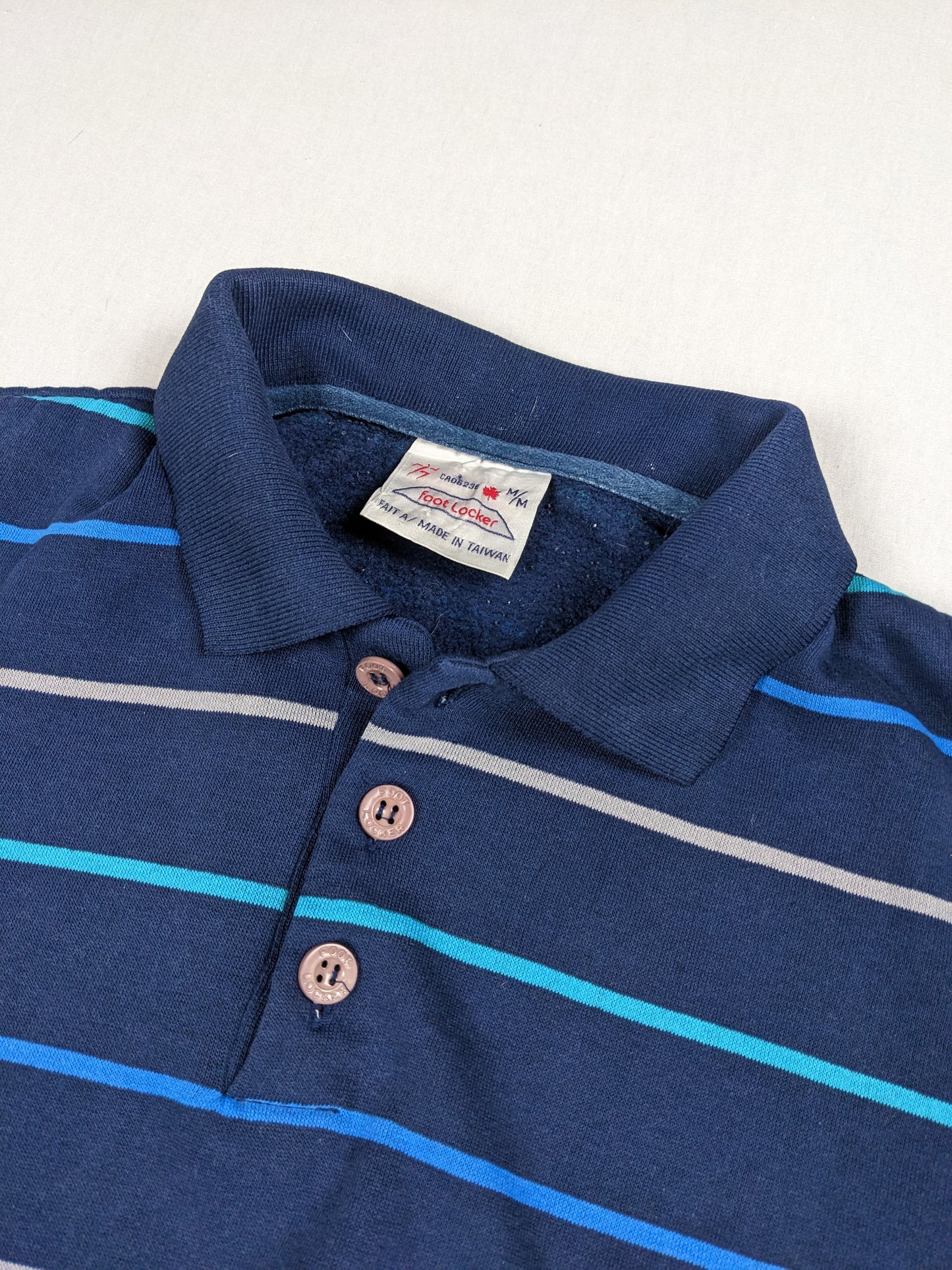 Vintage 80s striped polo sweater